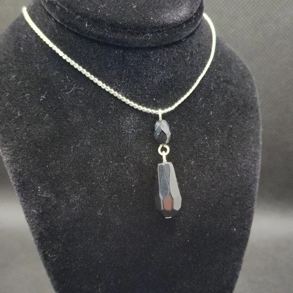 Vintage Sterling Silver Black Jewelry Set 1960s - Picture 6 of 6